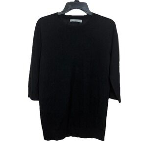 Vince Black Linen Cashmere Blend Sweater Size M Capsule Minimalist Quiet Luxury